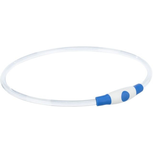 Нашийник Trixie Flash Light Ring USB для собак мигаючий силіконовий синійрозмірL–XL 65 см/8 мм