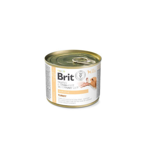 Корм вологий Brit VetDiet Hepatic для собак для підтримки функцій печінки з індичкою 200 г