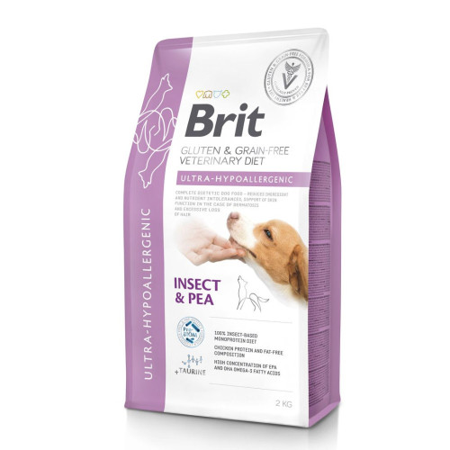 Корм сухий Brit VetDiet Dog Ultra-hypoallergenic для собак при проблемах з травленням з комахами 2 кг