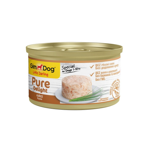 Корм влажный GimDog Pure Delight для собак миниатюрных пород с курицей 85 г
