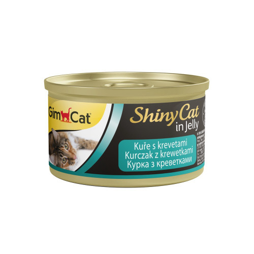 Корм влажный GimCat Shiny Cat для котов с курицей и креветкой 70 г