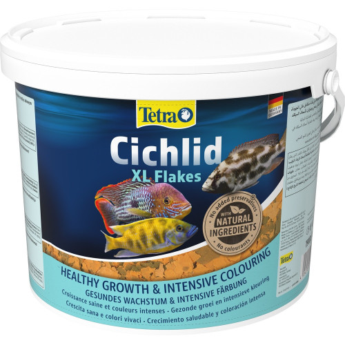 Корм Tetra Cichlid XL Flakes для рыбок великих цихлид хлопья 10 л/ 1,9 кг